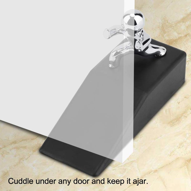 Aramox Door Stopper, Zinc Alloy Little and Man with Non-Slip Rubber Bases Door Stop Anti-Collision Door Stopper Novelty Decorative - Image 2